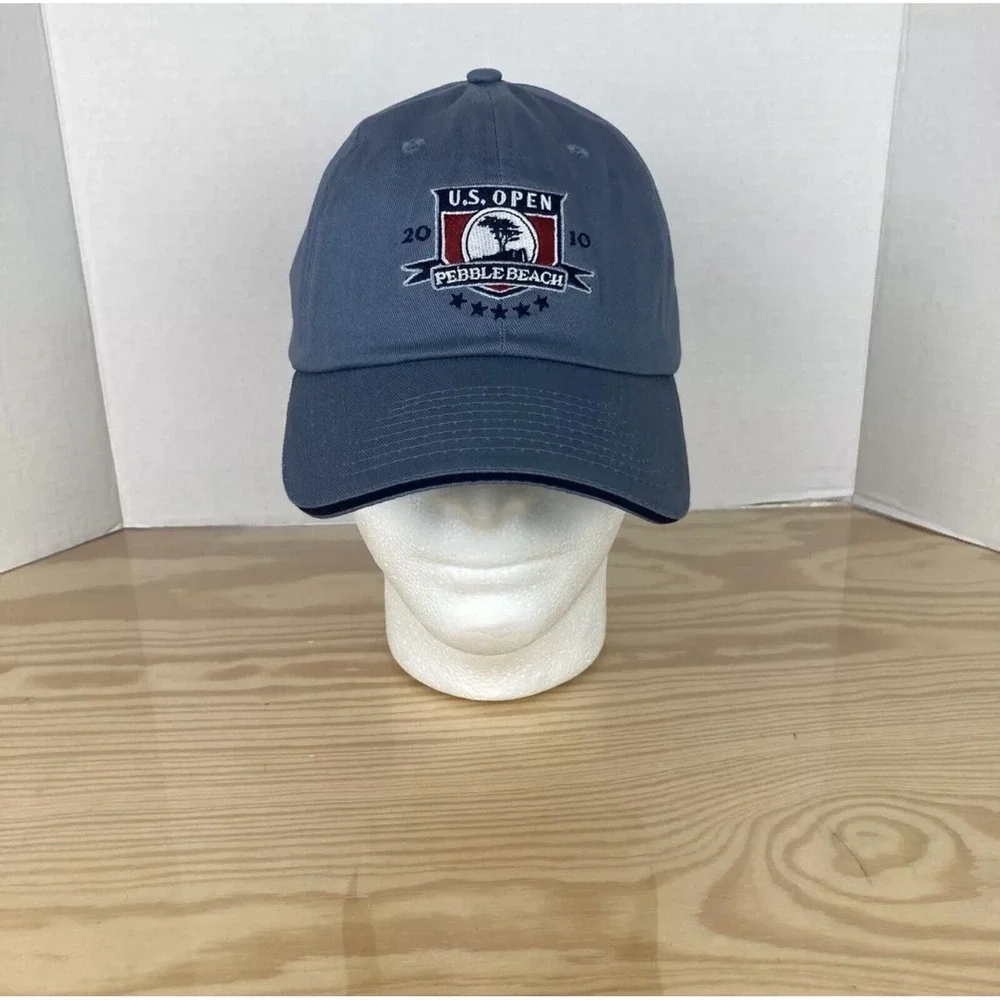 Pebble Beach 2010 U.S. Open Strapback Hat Blue Golf Cap Tree Logo USGA Member